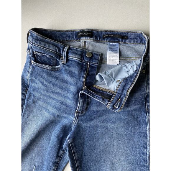 Banana Republic Pants Womens Size 29 Premium Denim Mid Rise Straight Distressed - Picture 4 of 12